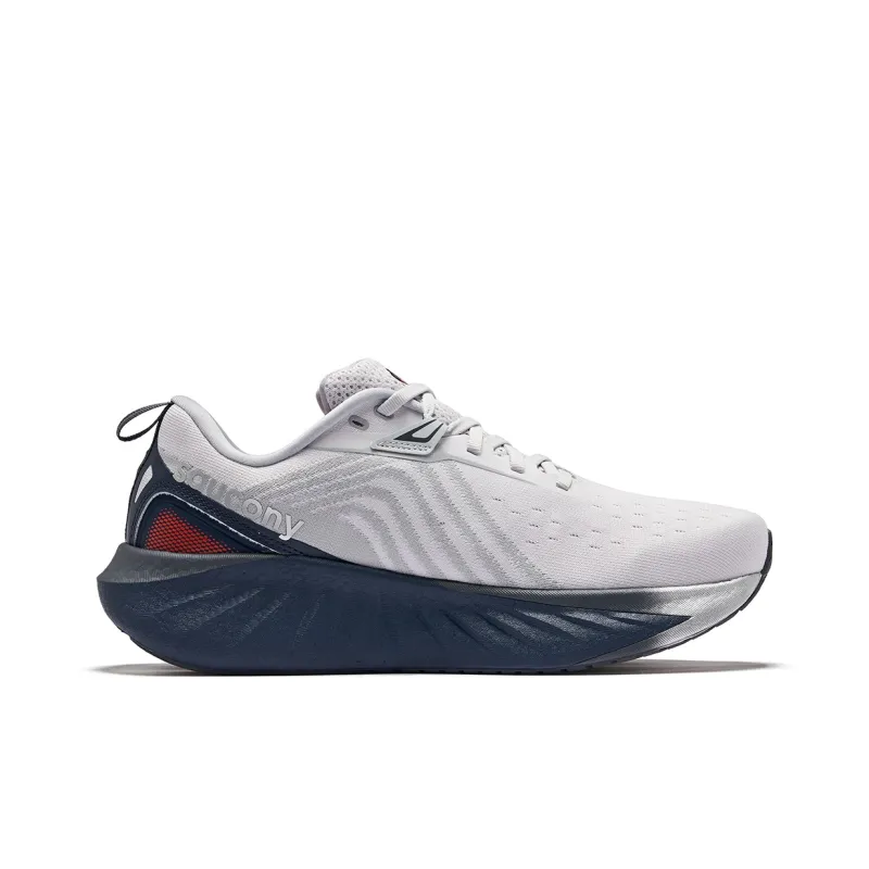 Saucony TRIUMPH 22 Slip-Resistant Breathable Low-Top Running Shoes Men's White Deep Blue Width: 3CM-1