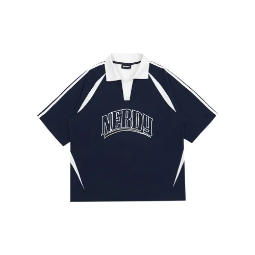 Nerdy Polo Shirts Unisex Dark Blue