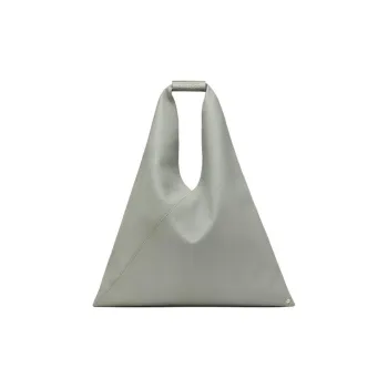 MM6 Maison Margiela Calfskin One Shoulder Handbag Medium Size Women's Gray