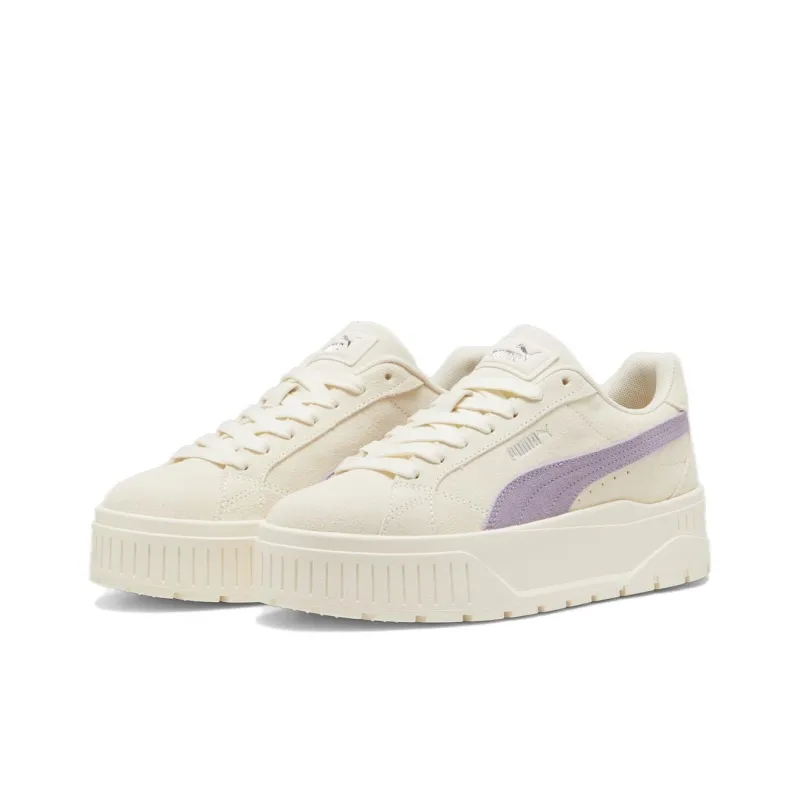 PUMA Karmen II Wear resistant And Lightweight Low Top Skateboard Shoes Women's Beige Purple-2