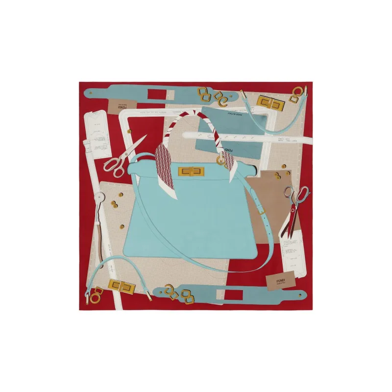 FENDI Peekaboo Bag Printed Scarf-0
