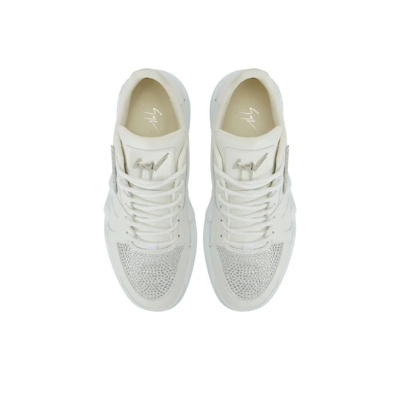 Giuseppe Zanotti Talon Rhinestone embellished Leather Sneakers-4