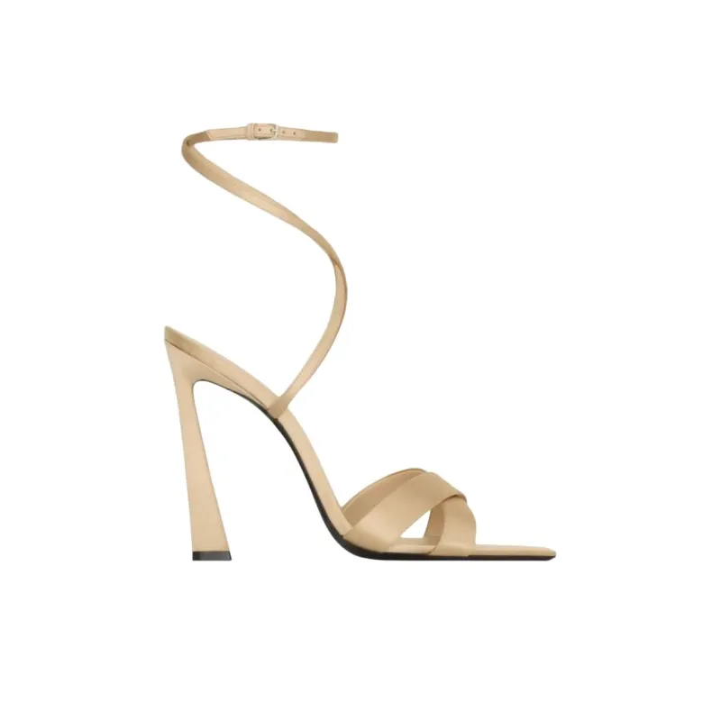 SAINT LAURENT Corinne One Strap Sandals 11cm Women's Beige-1