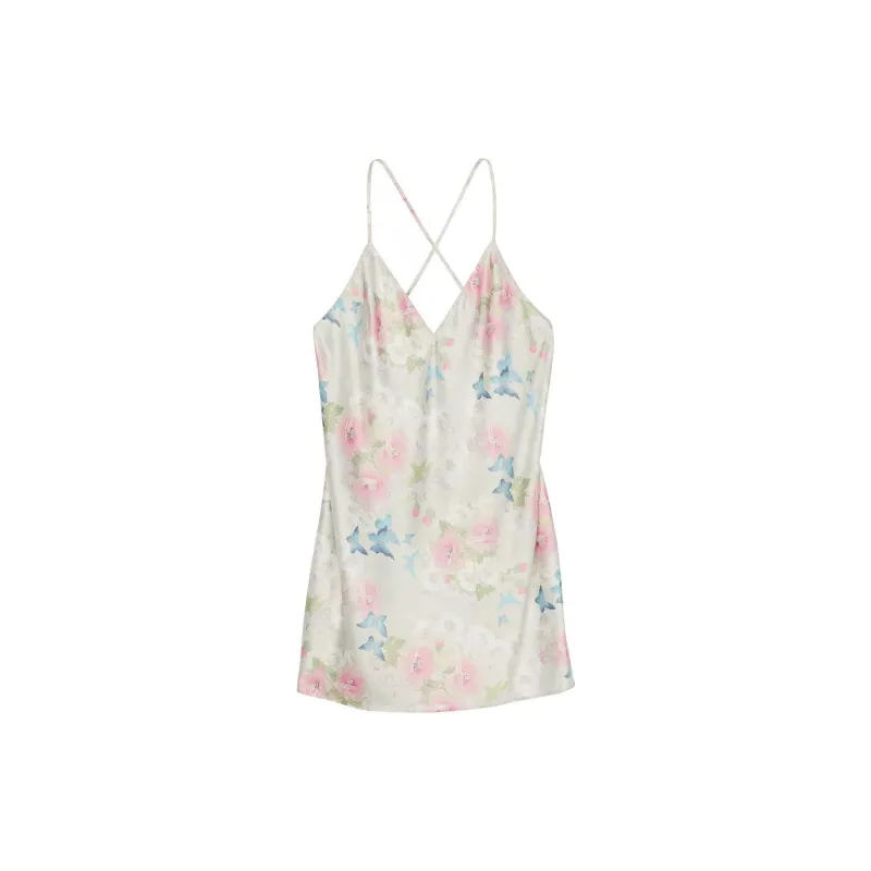 Victoria's Secret Satin Open Back Slip /DELICATE GARDEN Nightgown Women's Refined Garden-0