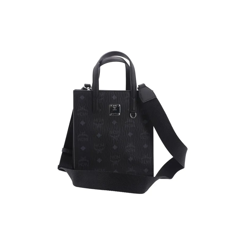 MCM Klassik Visetos Leather Tote Bag, Shopping Bag, Shoulder Bag, Crossbody Bag, Handbag Mini Unisex Black-0
