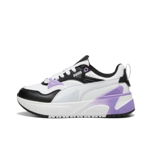PUMA R78 Anti Slip Wear Resistant Low Top Skateboard Shoes Women's Black White