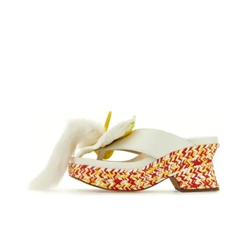 LOEWE Petal Stylish Sandals Women's White Yellow Red