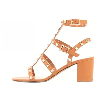 Valentino Rockstud One Strap Sandals Women's Orange