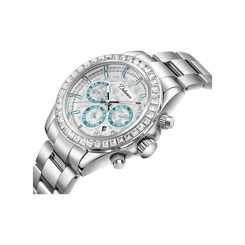 Dulunwe Automatic Mechanical Movement Stainless Steel Watchband Watch Men's Watches White Dial-1