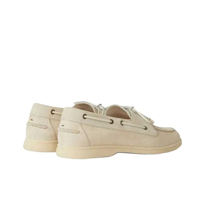 Loro Piana Sea Sail Walk Boat Shoes Men's Beige-3