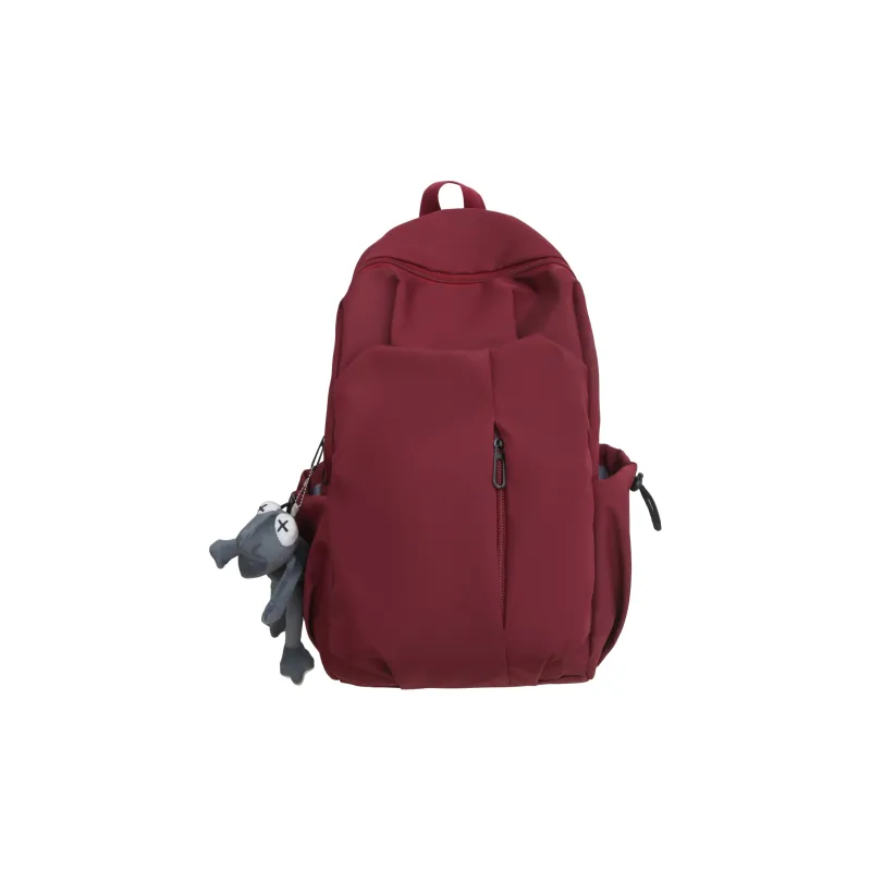 BAODIDAISHU Nylon Fabric Backpack Laptop Bag Backpack Unisex White/Gray/Black/Red-7