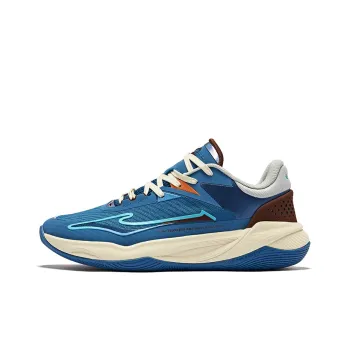 Erke Fearless 1.0 Grip Anti Twist Breathable Low Top Basketball Shoes Men's Indigo Blue Gravel Color