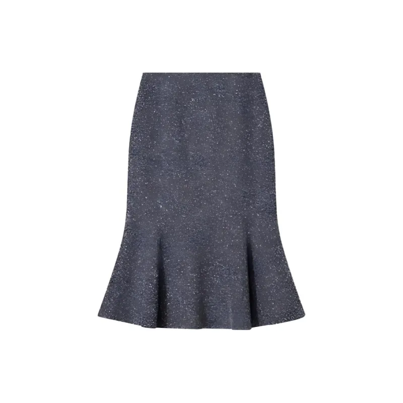 Goodland Casual Long Skirts Women's Navy Blue-1