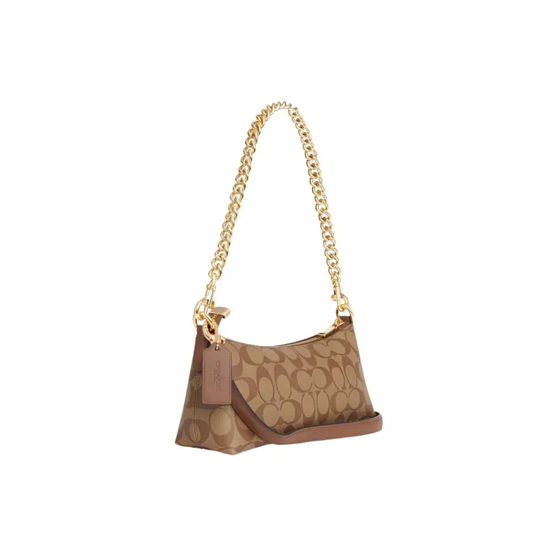 COACH Leather Baguette Bag Handbag Shoulder Bag Women's Brown-1