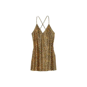 Victoria's Secret Satin Open Back Slip /ANIMAL PRINT Nightgown Women's Leopard Print