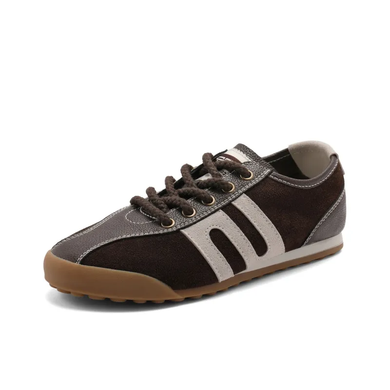 BELLE Wear Resistant Slip Resistant Low Top Skateboard Shoes Women's Dark Coffee-1