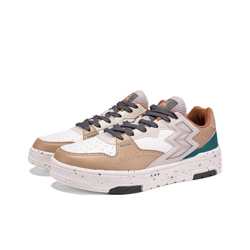 361° Anti-Slip Wear-Resistant Low-Top Skateboard Shoes Men's Feather White Apricot Tea Brown-3
