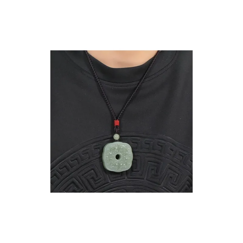 GOLDFISH ALLEY Hetian Jade Pendants Pale Greenish White Jade Unisex-2