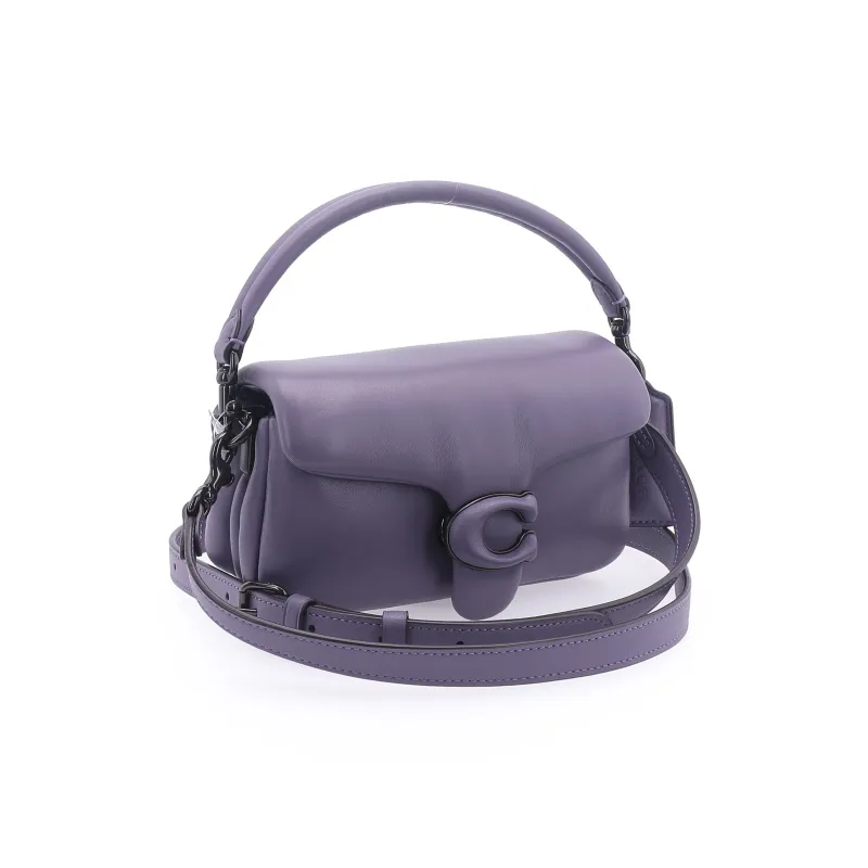 COACH Pillow Tabby Sheepskin Leather Cloud Bag, Underarm Pillow Bag Mini Women's Macaron Haze Purple-1