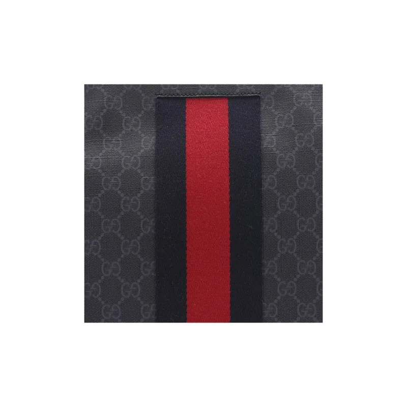 GUCCI Ophidia Canvas With Leather Clutch Men's Black Gray Color-5