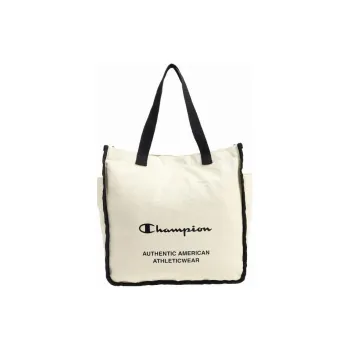 Champion PU Tote Bag Shopping Bag Canvas Bag One Shoulder Handbag Unisex Gray White