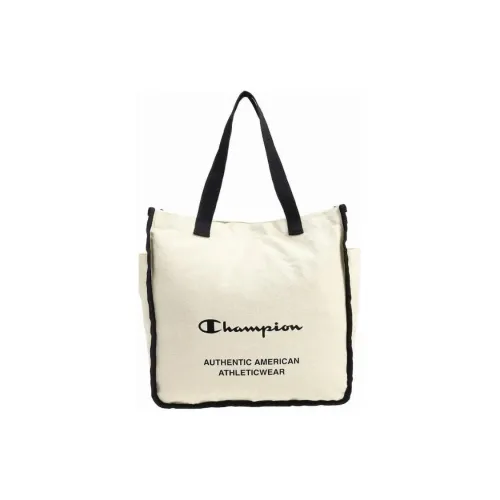 Champion PU Tote Bag Shopping Bag Canvas Bag One Shoulder Handbag Unisex Gray White