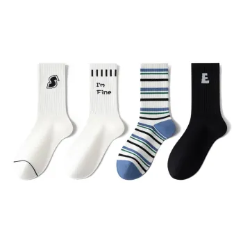 SHIWAJI Mid-Calf Socks Men's 4 Pack