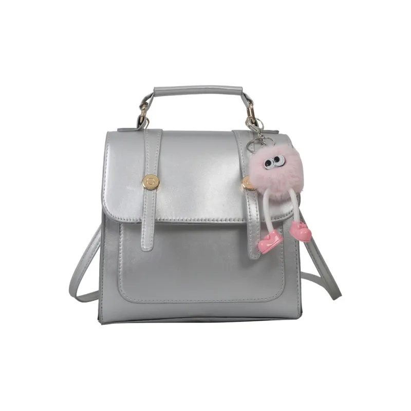 Aini Rabbit PU Backpack Regular Women's Black/Silver/Coffee-6