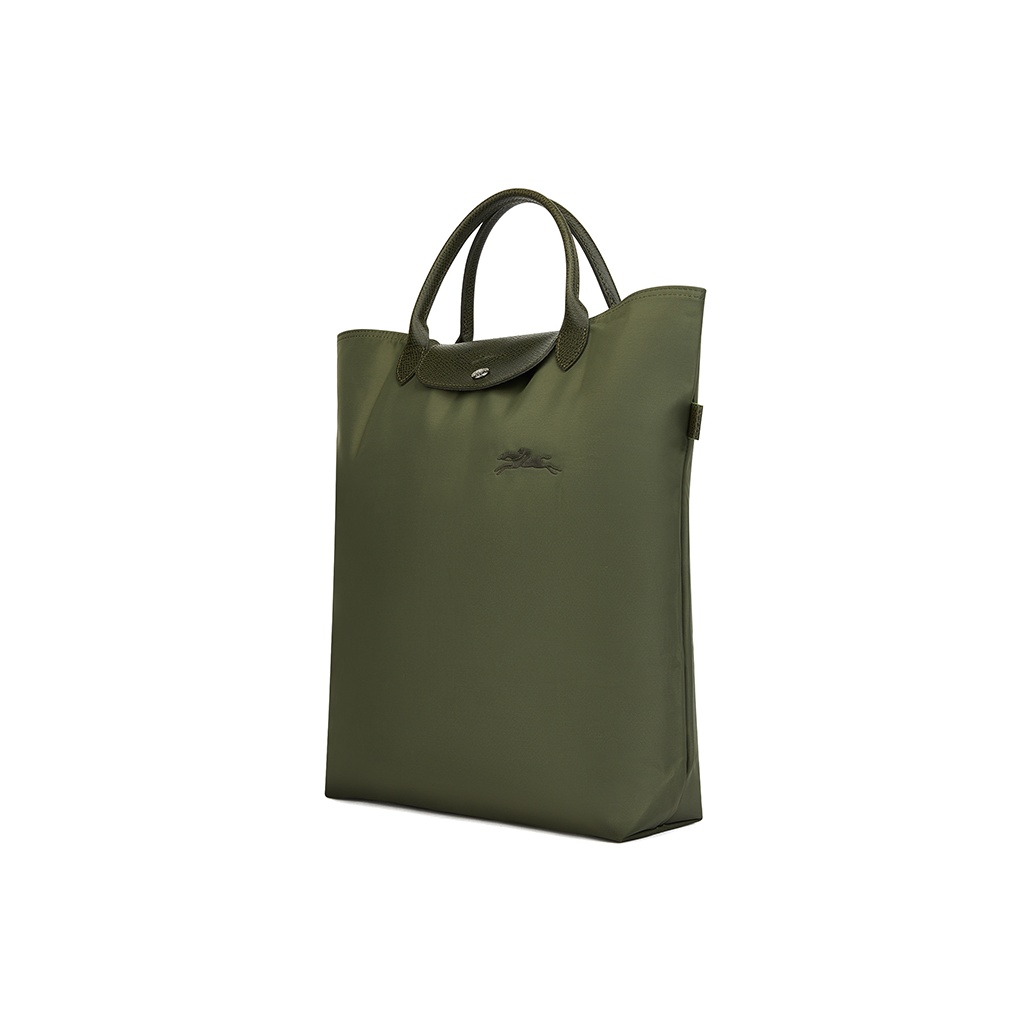 ほぼ未使用 LONGCHAMP×PEUGEOT LE PLIAGE TYPE M Le Pliage Green M Handbag Graphite - Recycled canvas
