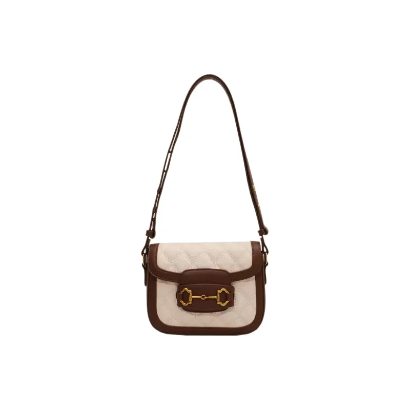 JANE KLAIN Synthetic Leather Shoulder Bag Crossbody Bag Regular Women's White/Brown-6