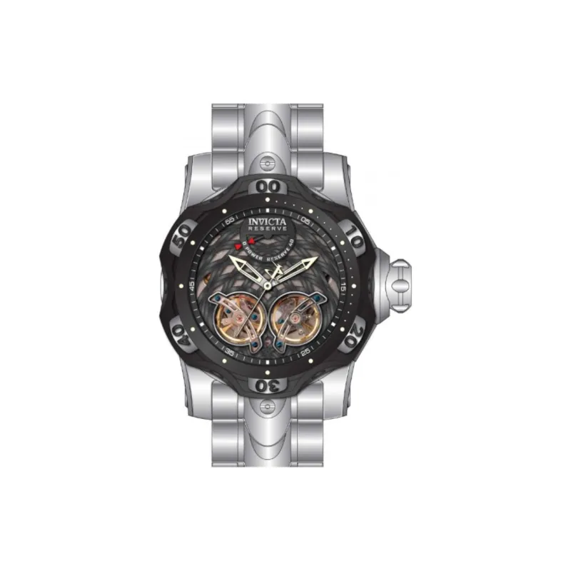INVICTA Wrist Watch Automatic Mechanical Movement Stainless Steel Strap 52.5mm Black Dial Men's Watches-1