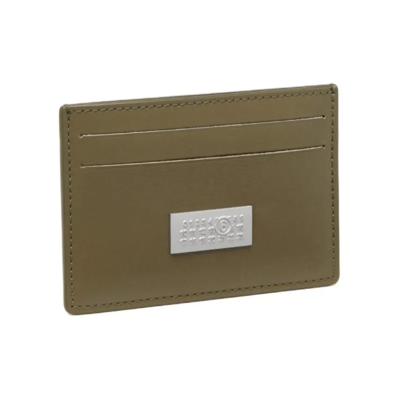 MM6 Maison Margiela Cow Leather Card Holder Women's Olive-1