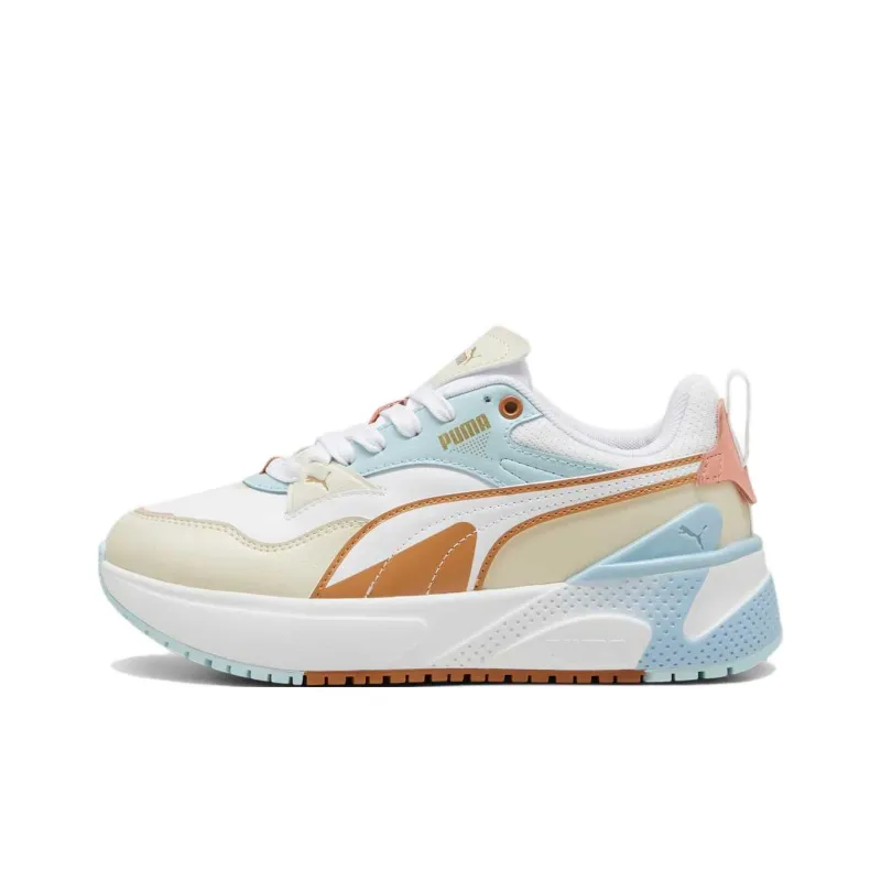 PUMA R78 Anti Slip Wear Resistant Low Top Skateboard Shoes Women's Yellow White-0