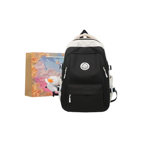 BRINCH Nylon Backpack Women's Black/Blue/Pink/Green