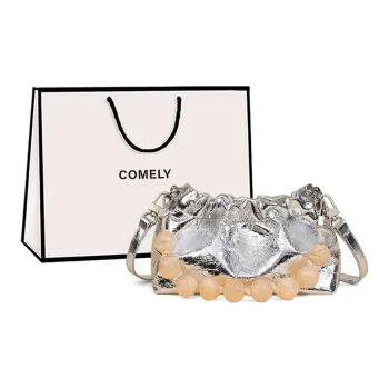 COMELY Synthetic Leather One Shoulder Handbag Regular Women's Silver/Black