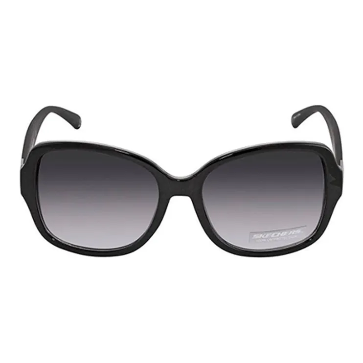Skechers Plastic Square Sunglasses Women's Black-0