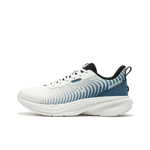 361° Cushioned Slip Resistant Abrasion Resistant Low Top Running Shoes Men's Feather White Original Blue
