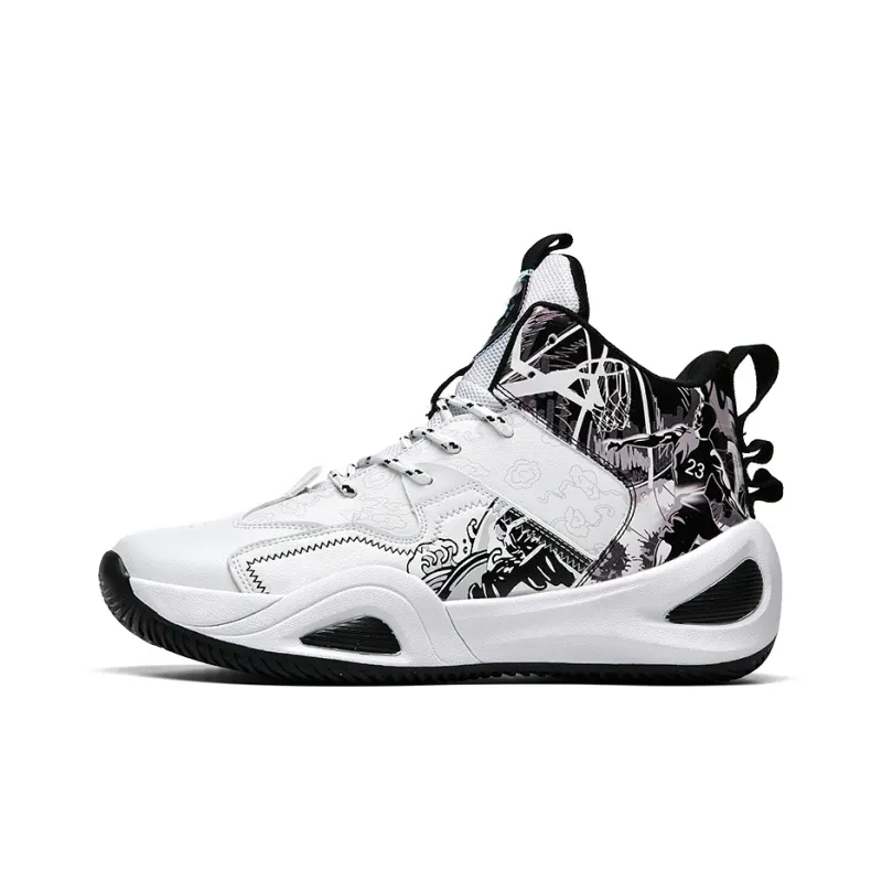Black tailed Deer High Top Basketball Shoes Unisex-14
