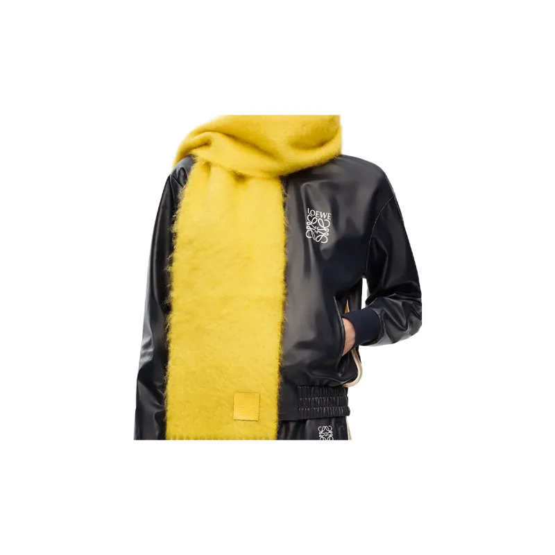 LOEWE Logo Patch Fringed Scarf-2