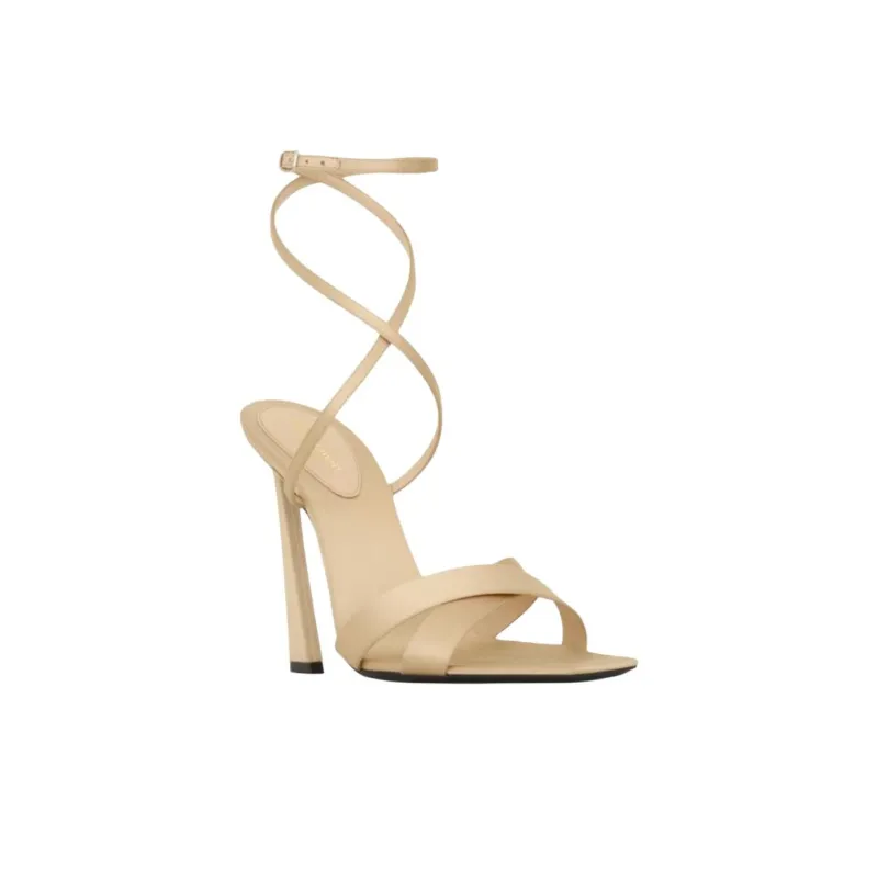 SAINT LAURENT Corinne One Strap Sandals 11cm Women's Beige-2