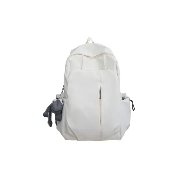 BAODIDAISHU Nylon Fabric Backpack Laptop Bag Backpack Unisex White/Gray/Black/Red