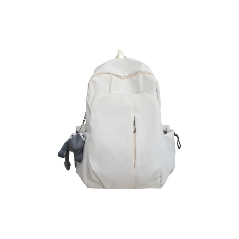 BAODIDAISHU Nylon Fabric Backpack Laptop Bag Backpack Unisex White/Gray/Black/Red-0