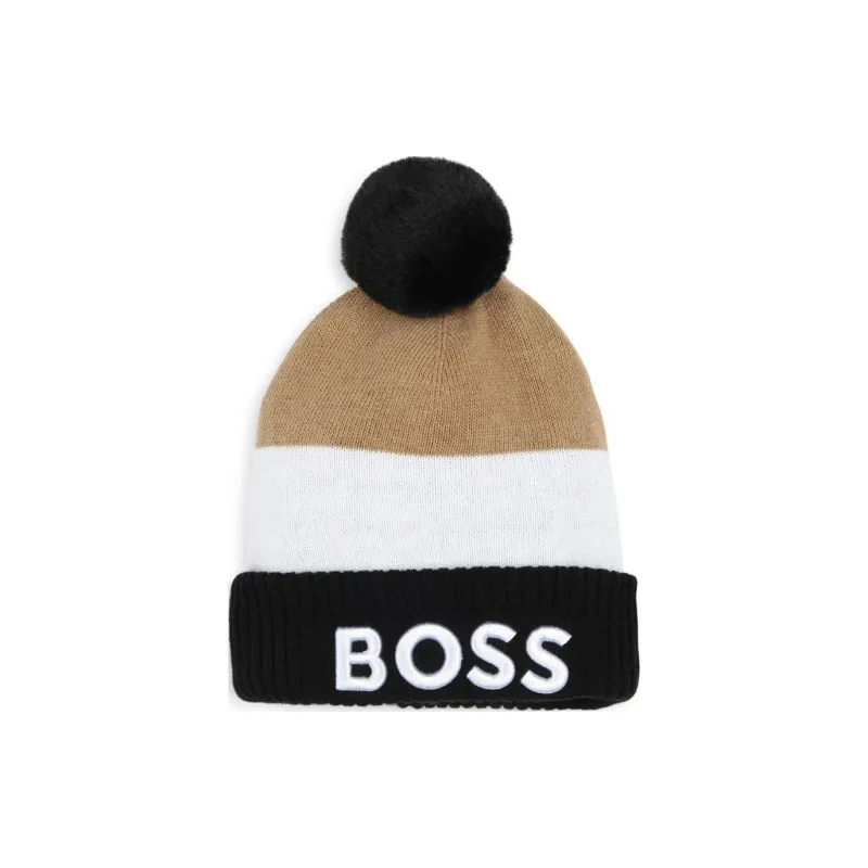 BOSS Logo-embroidered Knitted Beanie-0