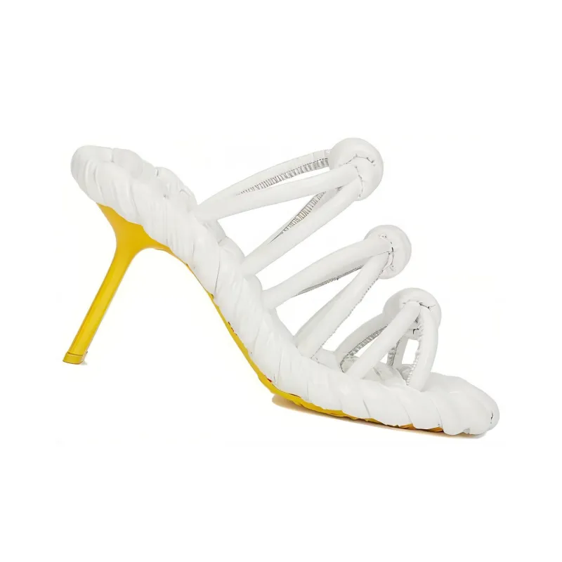 LOEWE Abrasion Resistant Slide Slippers Women's White Yellow-1