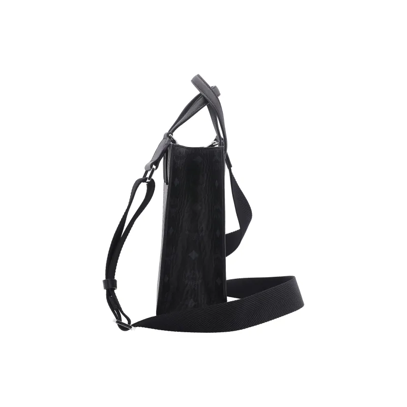 MCM Klassik Visetos Leather Tote Bag, Shopping Bag, Shoulder Bag, Crossbody Bag, Handbag Mini Unisex Black-2