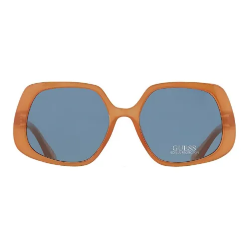 GUESS Plastic Irregular Shape Sunglasses Women's Light Umber