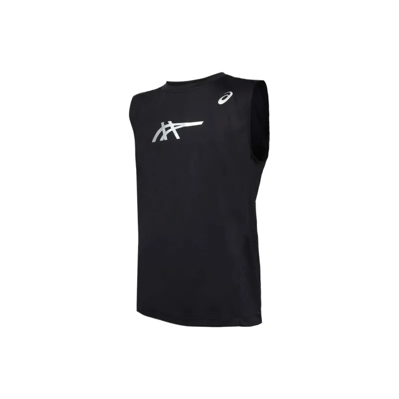 Asics Tank Tops Men's Black Silver-1