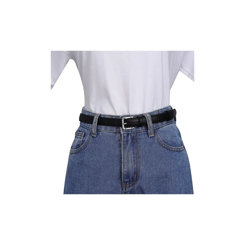 NIUMJ Korean Style Fashion Genuine Leather Minimalist Style Waist Cinching Design Leather Belts Women's Width 2CM-1