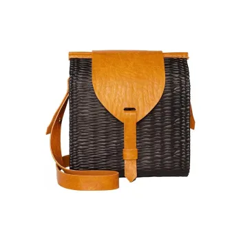 O Bag Thermoplastic Compound Crossbody Bag Shoulder Bag Unisex Black & Orange