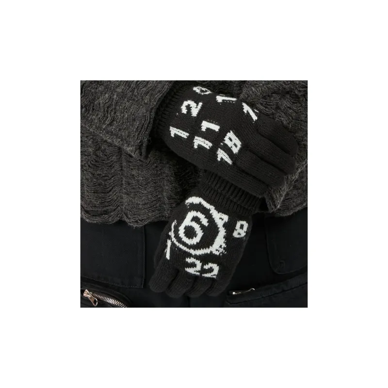 MM6 Maison Margiela Numeric Wool Gloves-4